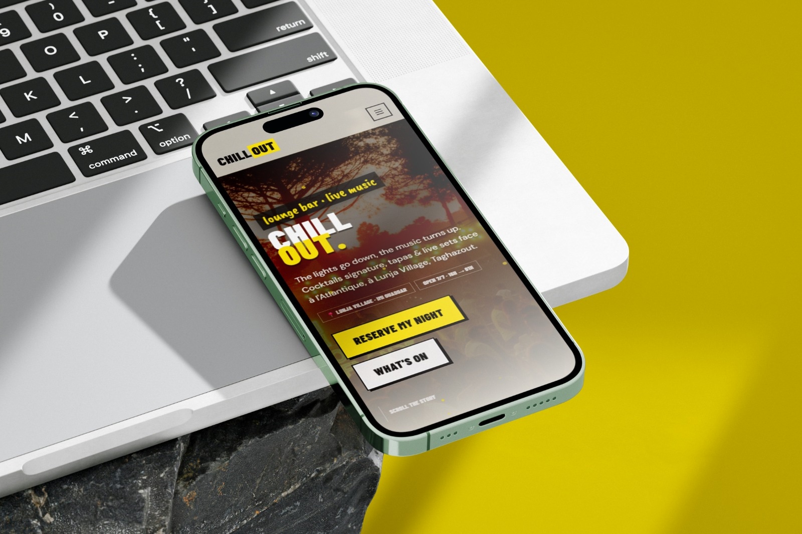 Le site CHILLOUT sur téléphone