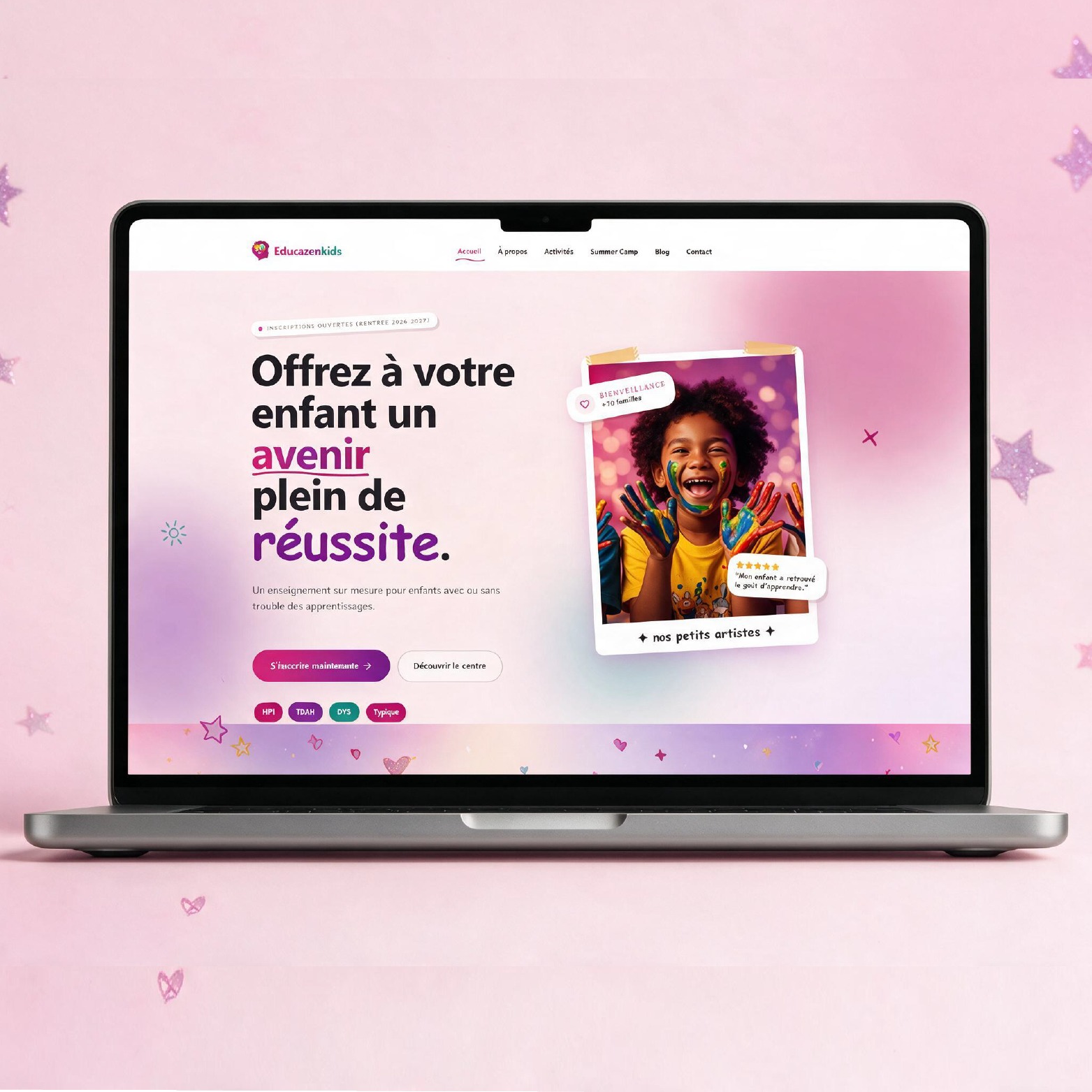 Le site EducazenKids sur écran